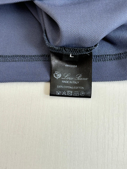 Loro Piana LP Logo Embroidered Pique Cotton Polo Shirt