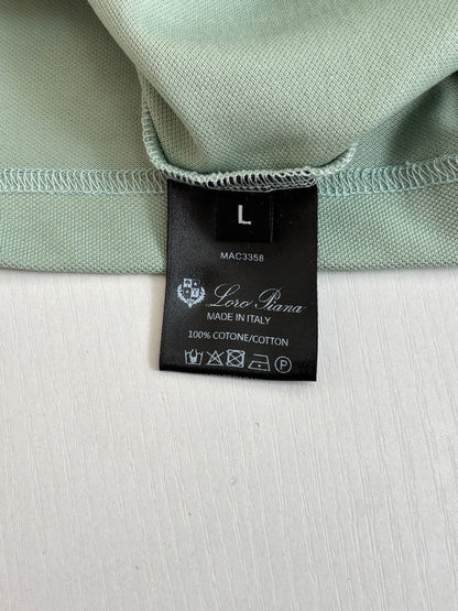 Loro Piana LP Logo Embroidered Pique Cotton Polo Shirt