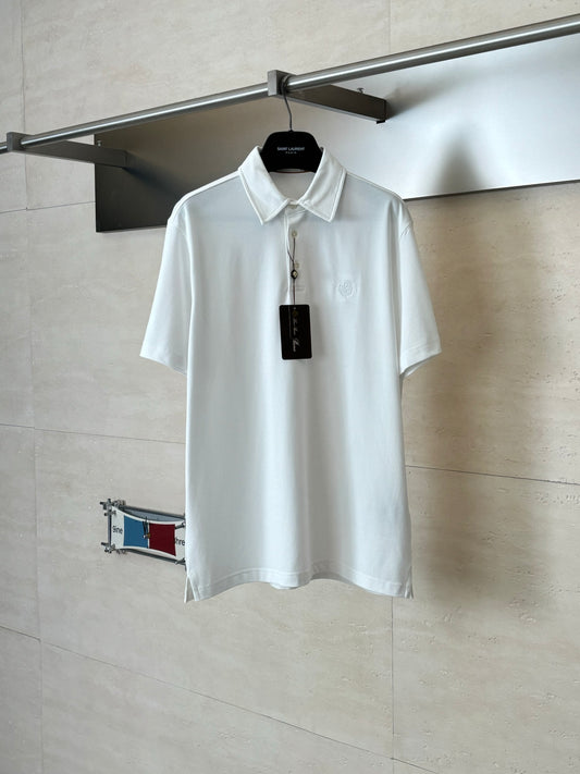 Loro Piana LP Logo Embroidered Piqué Cotton Polo Shirt
