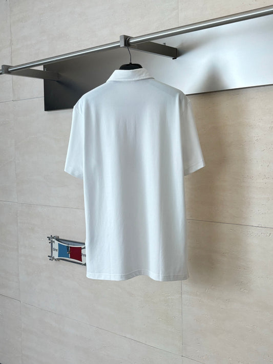 Loro Piana LP Logo Embroidered Piqué Cotton Polo Shirt