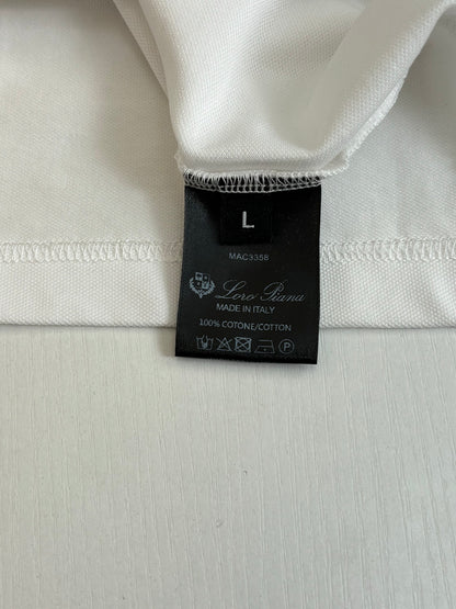 Loro Piana LP Logo Embroidered Piqué Cotton Polo Shirt