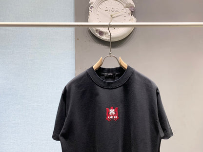 Amiri Washed Distressed Flocked Logo T-Shirt