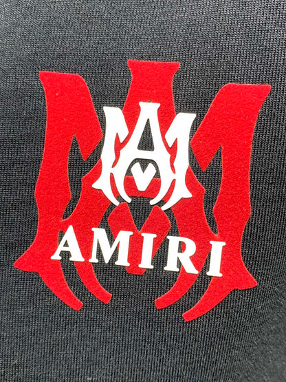 Amiri Washed Distressed Flocked Logo T-Shirt