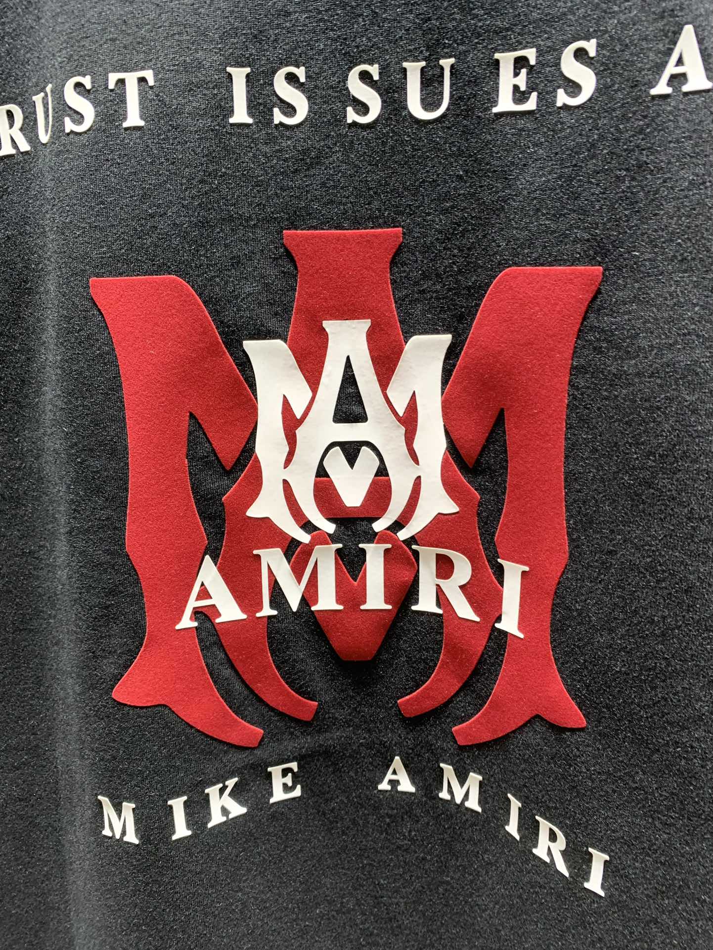 Amiri Washed Distressed Flocked Logo T-Shirt