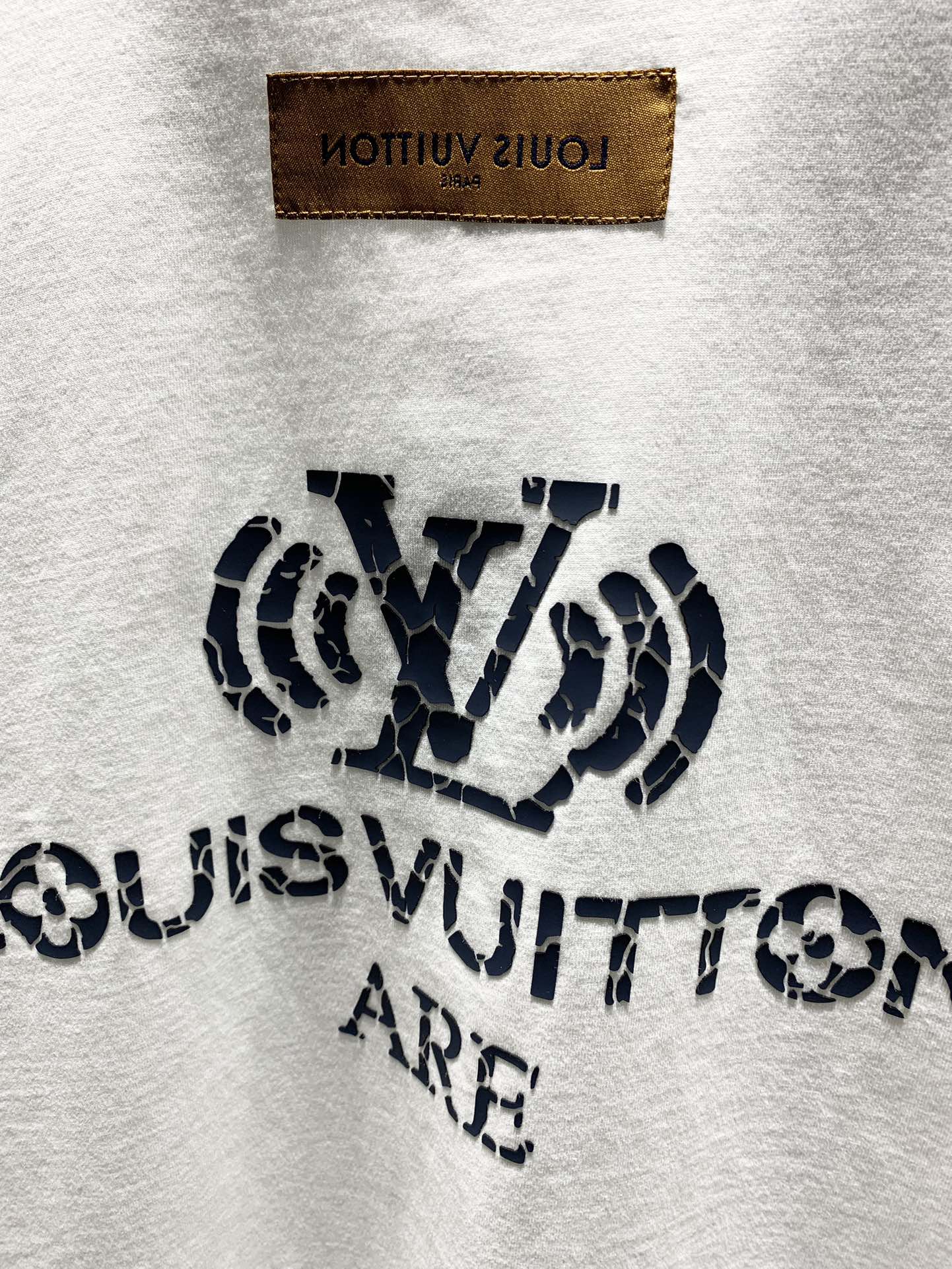 Louis Vuitton Crackle Logo Distressed T-Shirt