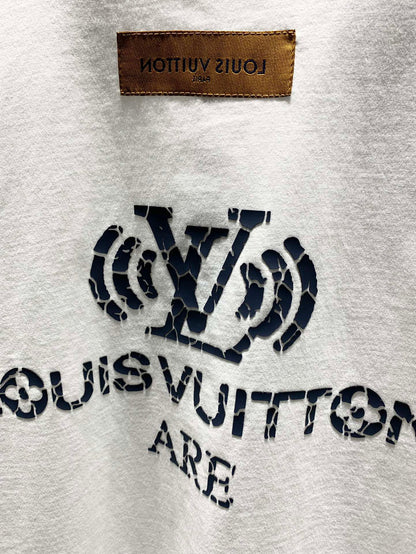 Louis Vuitton Crackle Logo Distressed T-Shirt