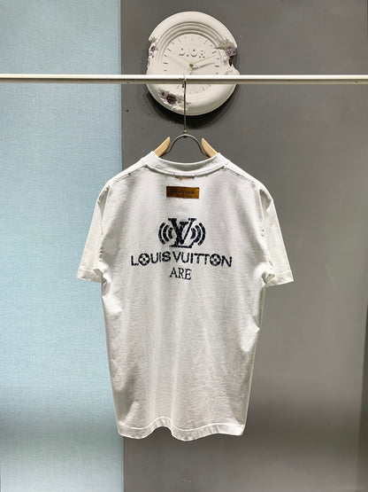 Louis Vuitton Crackle Logo Distressed T-Shirt