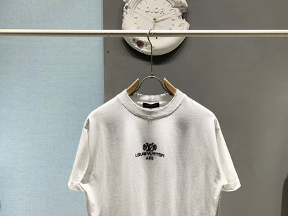 Louis Vuitton Crackle Logo Distressed T-Shirt