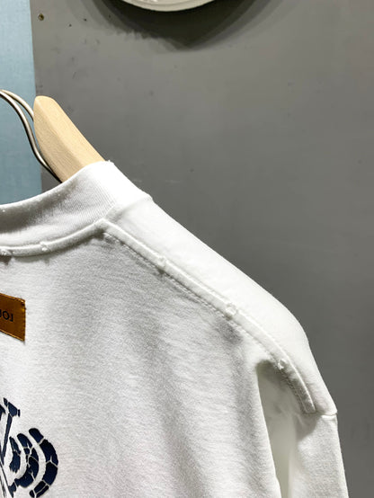 Louis Vuitton Crackle Logo Distressed T-Shirt
