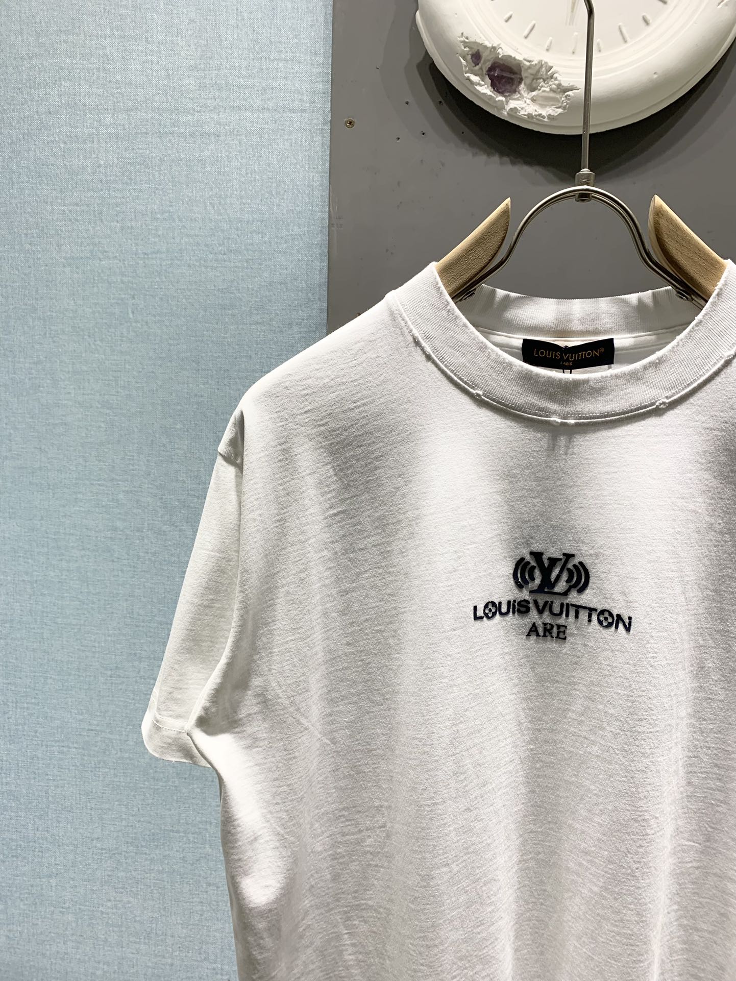 Louis Vuitton Crackle Logo Distressed T-Shirt