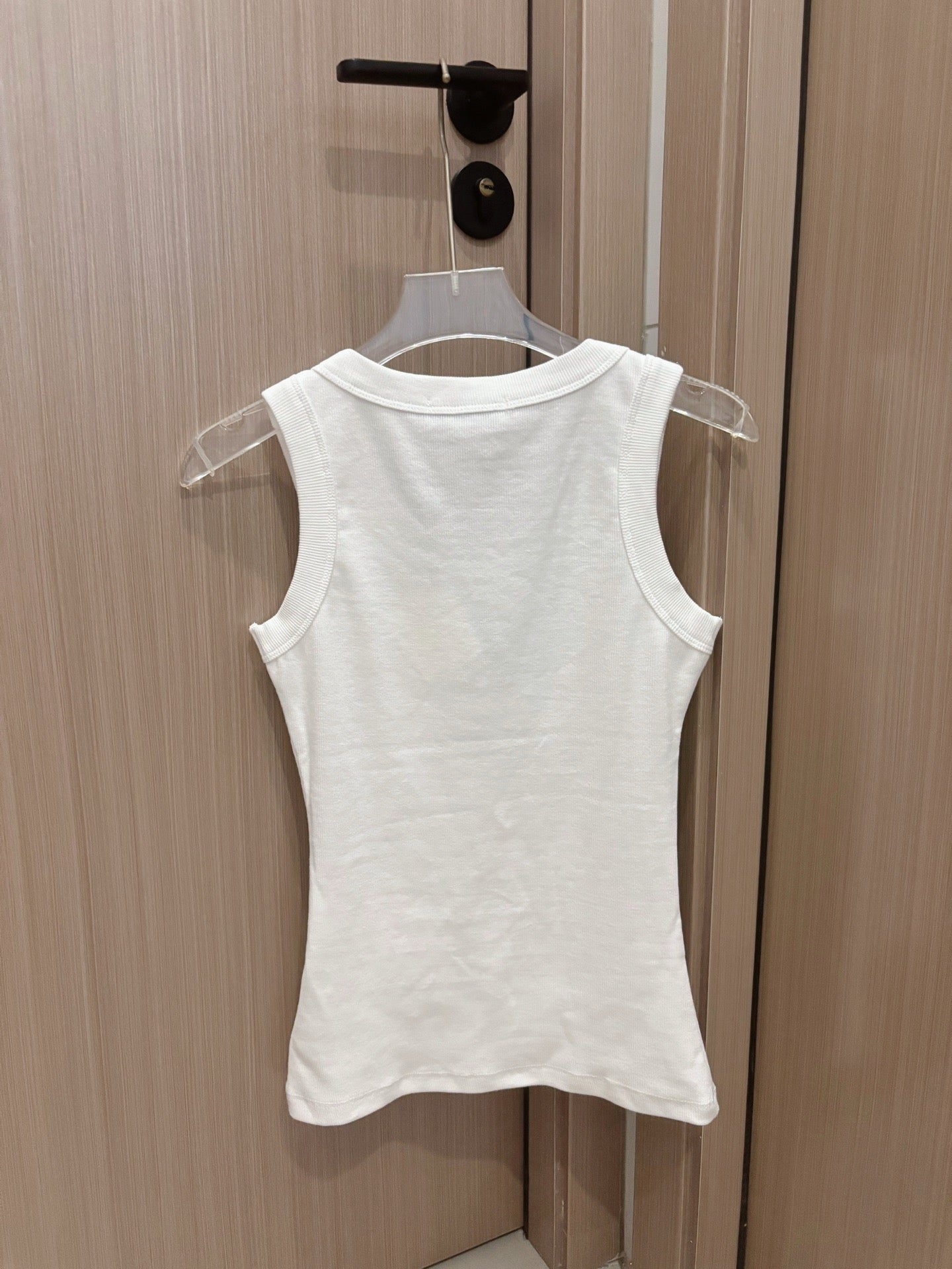 Celine Triomphe Embroidered Ribbed Tank Top