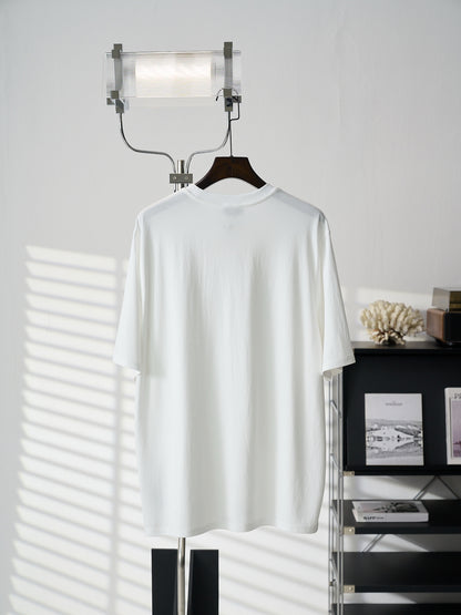 Hermès Leather Patch Cotton Crewneck T-Shirt