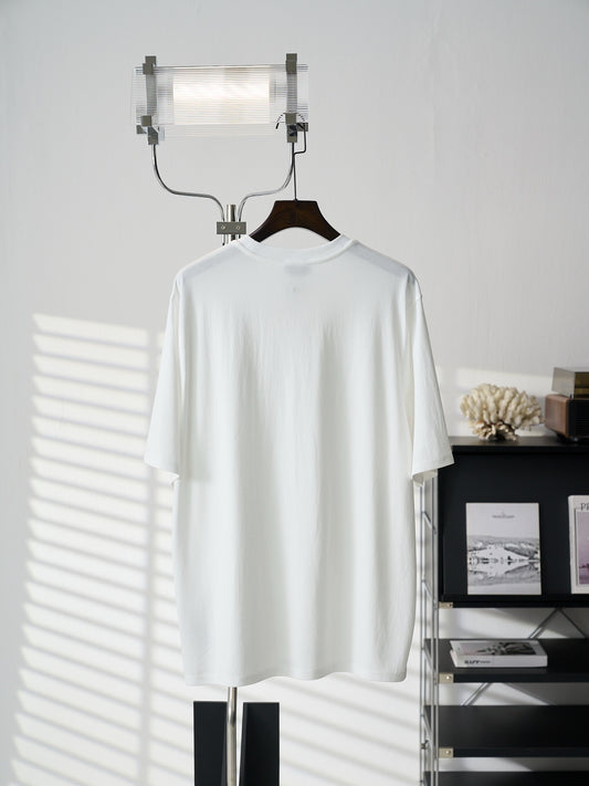 Hermès Leather Patch Cotton Crewneck T-Shirt