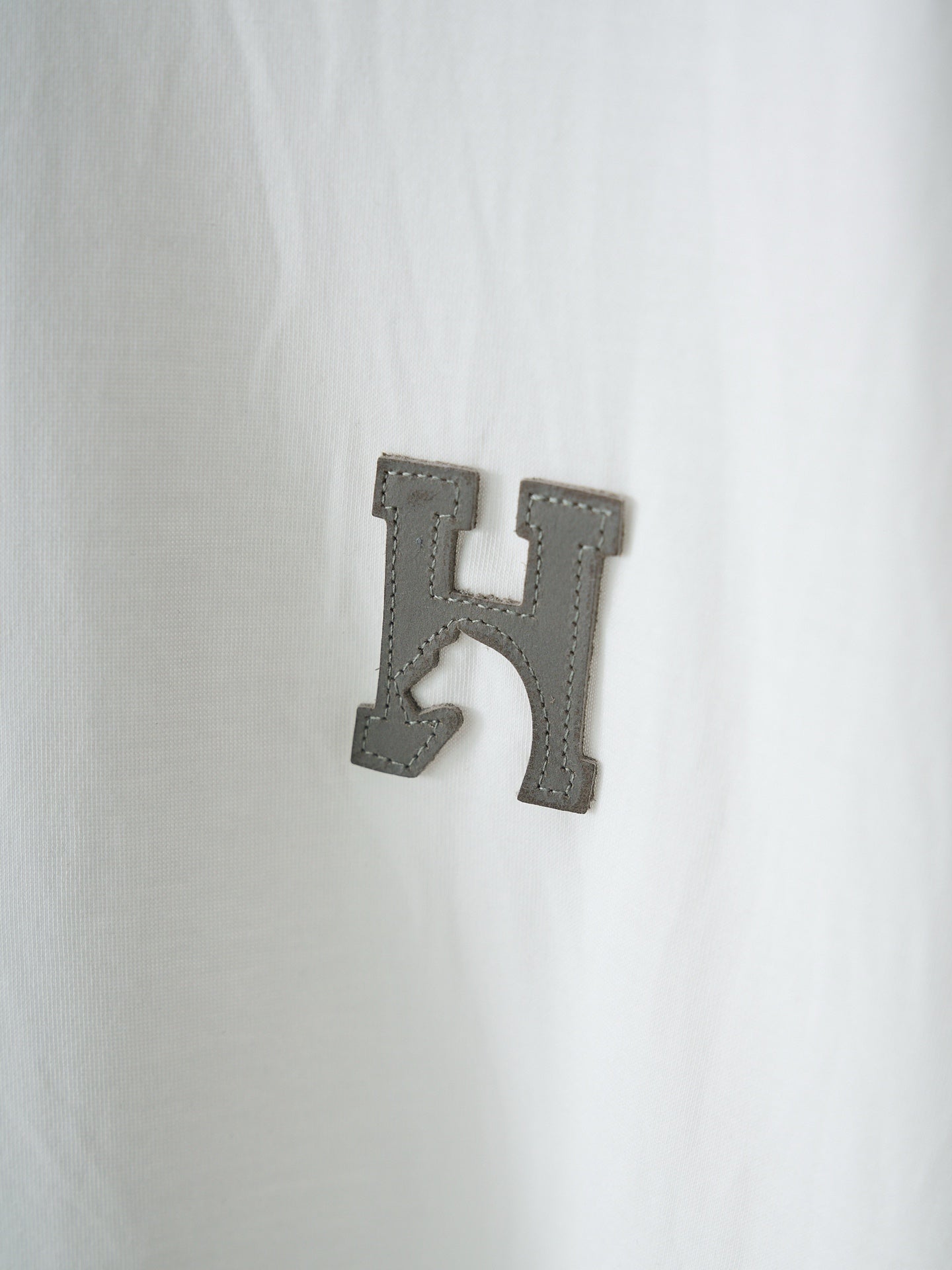 Hermès Leather Patch Cotton Crewneck T-Shirt