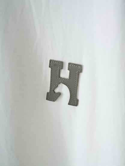 Hermès Leather Patch Cotton Crewneck T-Shirt