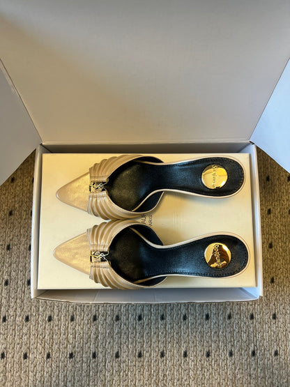 Saint Laurent Pleated Pointed-Toe Mules – 26SS