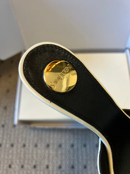 Saint Laurent Pleated Pointed-Toe Mules – 26SS