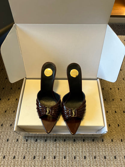 Saint Laurent Ruched Leather Mules – 26SS