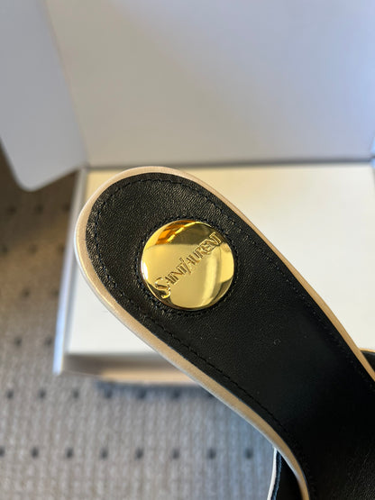 Saint Laurent Ruched Leather Mules – 26SS