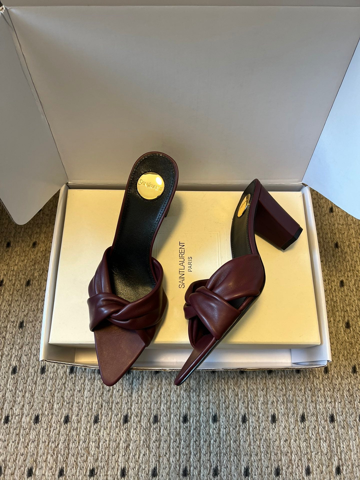 Saint Laurent Knotted Leather Mules – 26SS