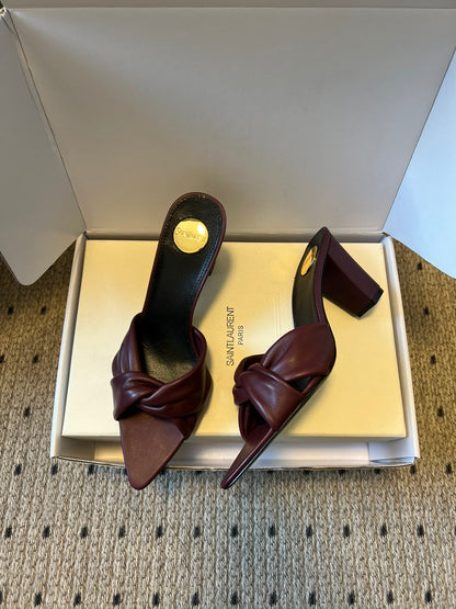 Saint Laurent Knotted Leather Mules – 26SS