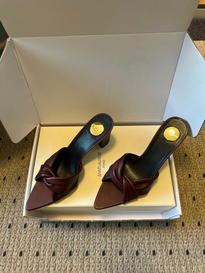 Saint Laurent Knotted Leather Mules – 26SS