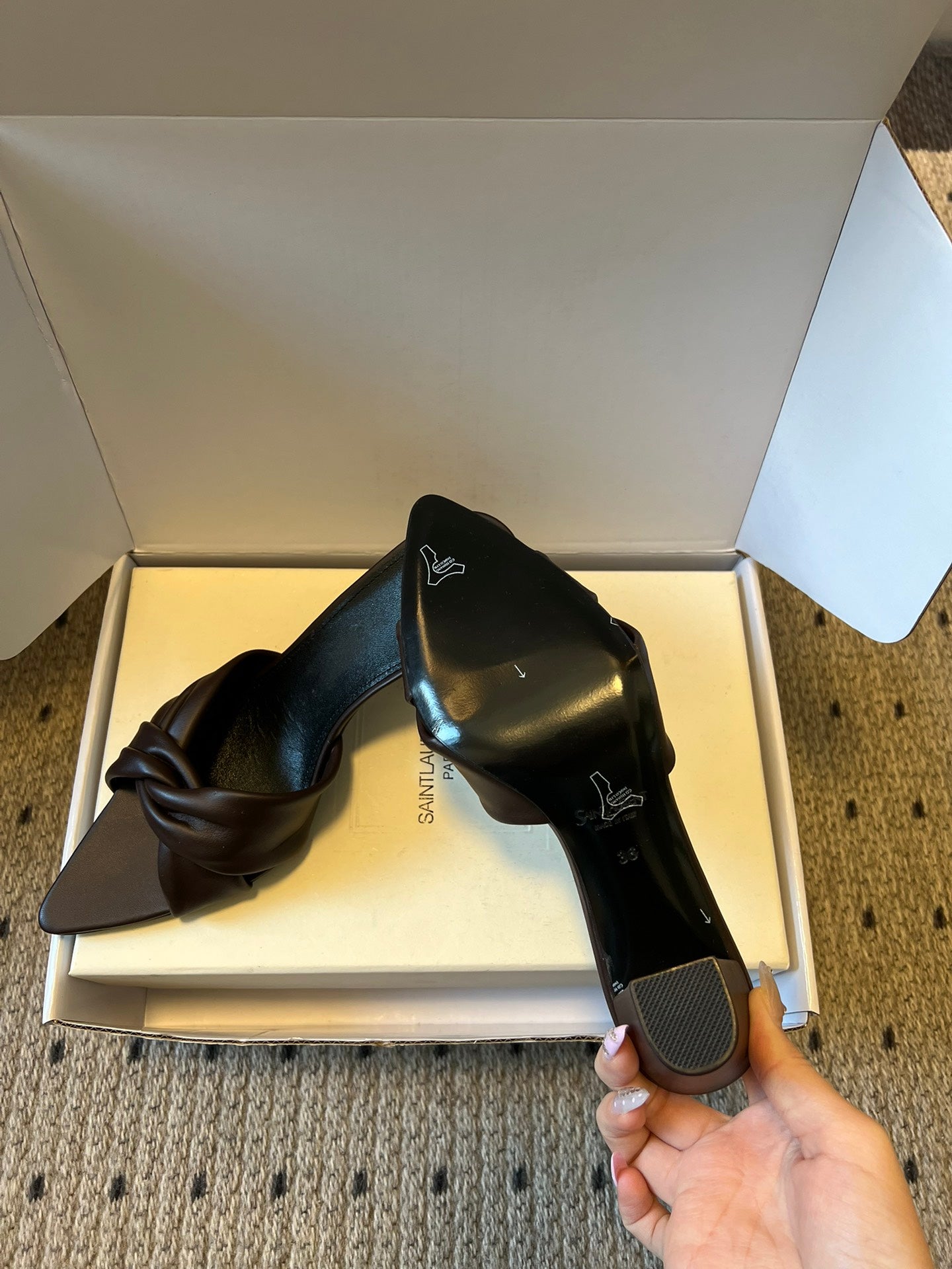 Saint Laurent Knotted Leather Mules – 26SS