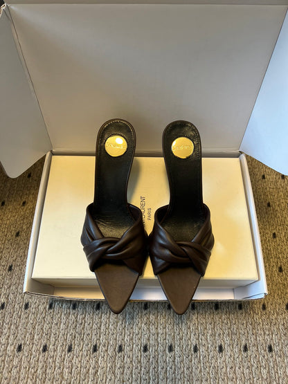 Saint Laurent Knotted Leather Mules – 26SS