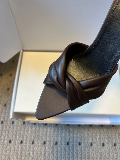 Saint Laurent Knotted Leather Mules – 26SS