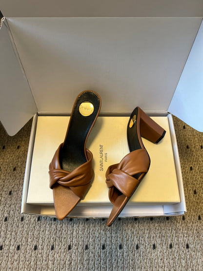 Saint Laurent Knotted Leather Mules – 26SS