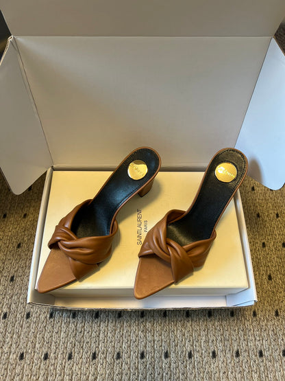 Saint Laurent Knotted Leather Mules – 26SS