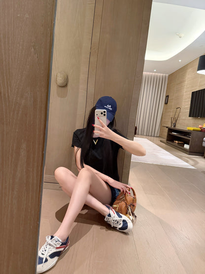 Valentino Hand-Stitched V-Logo Crewneck T-Shirt