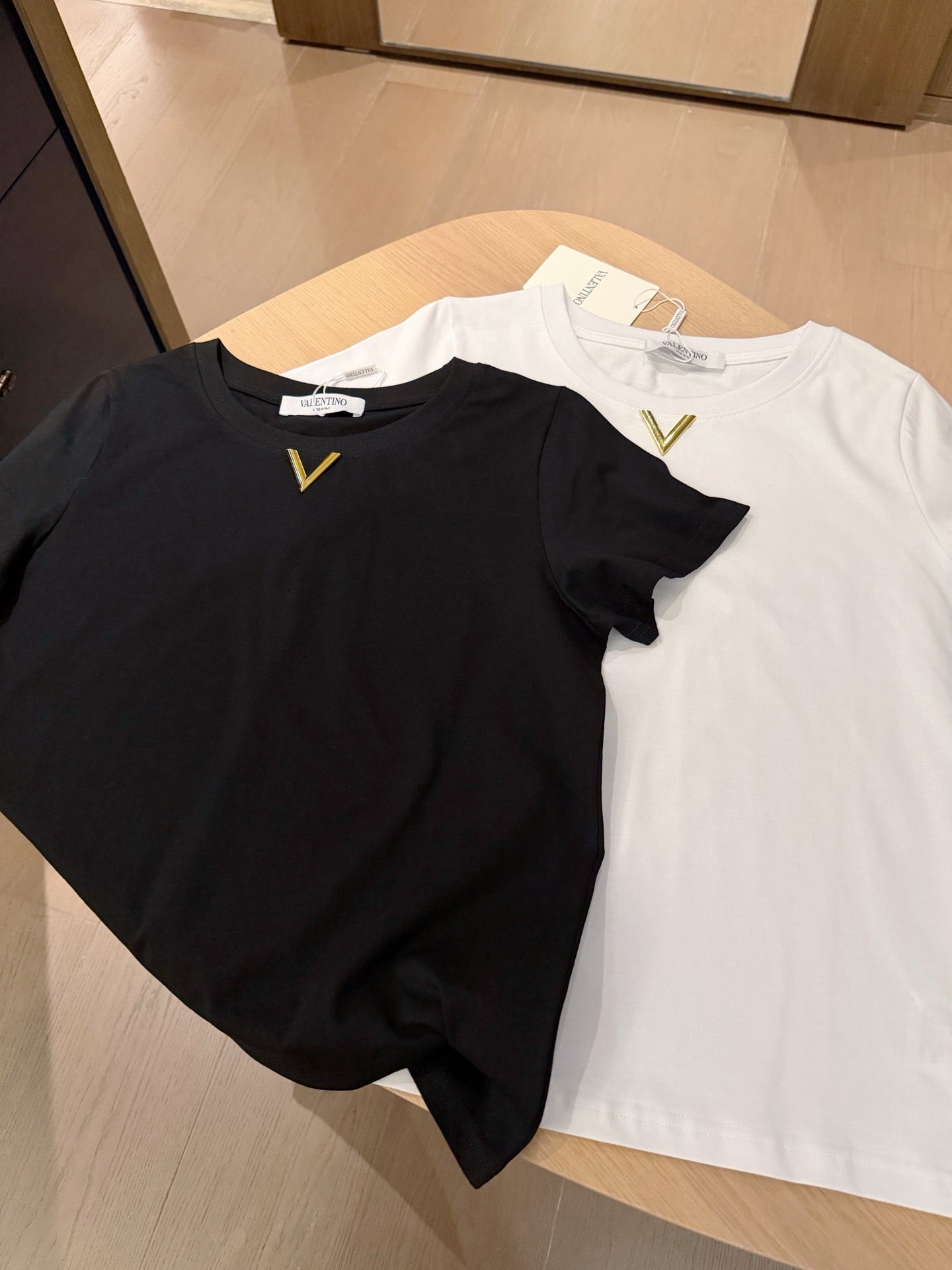 Valentino Hand-Stitched V-Logo Crewneck T-Shirt
