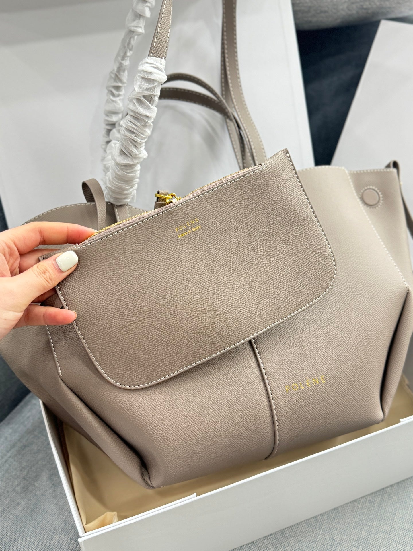 Polène Large Cowhide Tote Bag – Autumn/Winter Collection