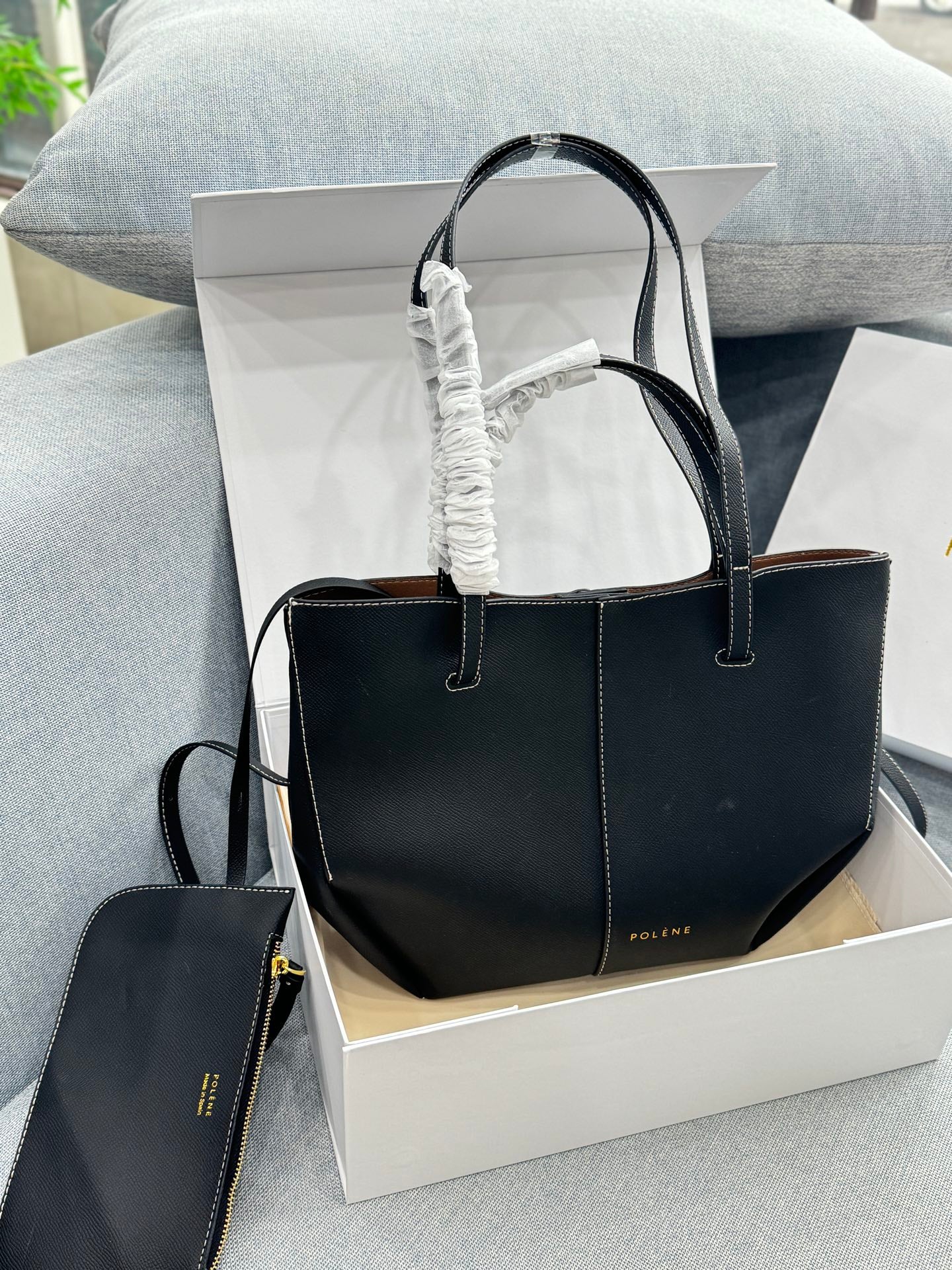 Polène Large Cowhide Tote Bag – Autumn/Winter Collection