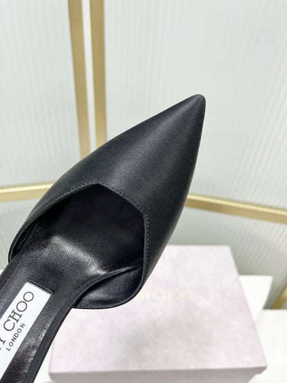 Jimmy Choo Stevie 100 Bow Crystal Silk Heels – 2025SS