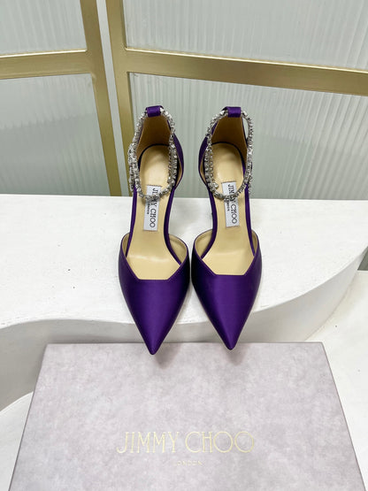 Jimmy Choo Stevie 100 Satin Bow Heels