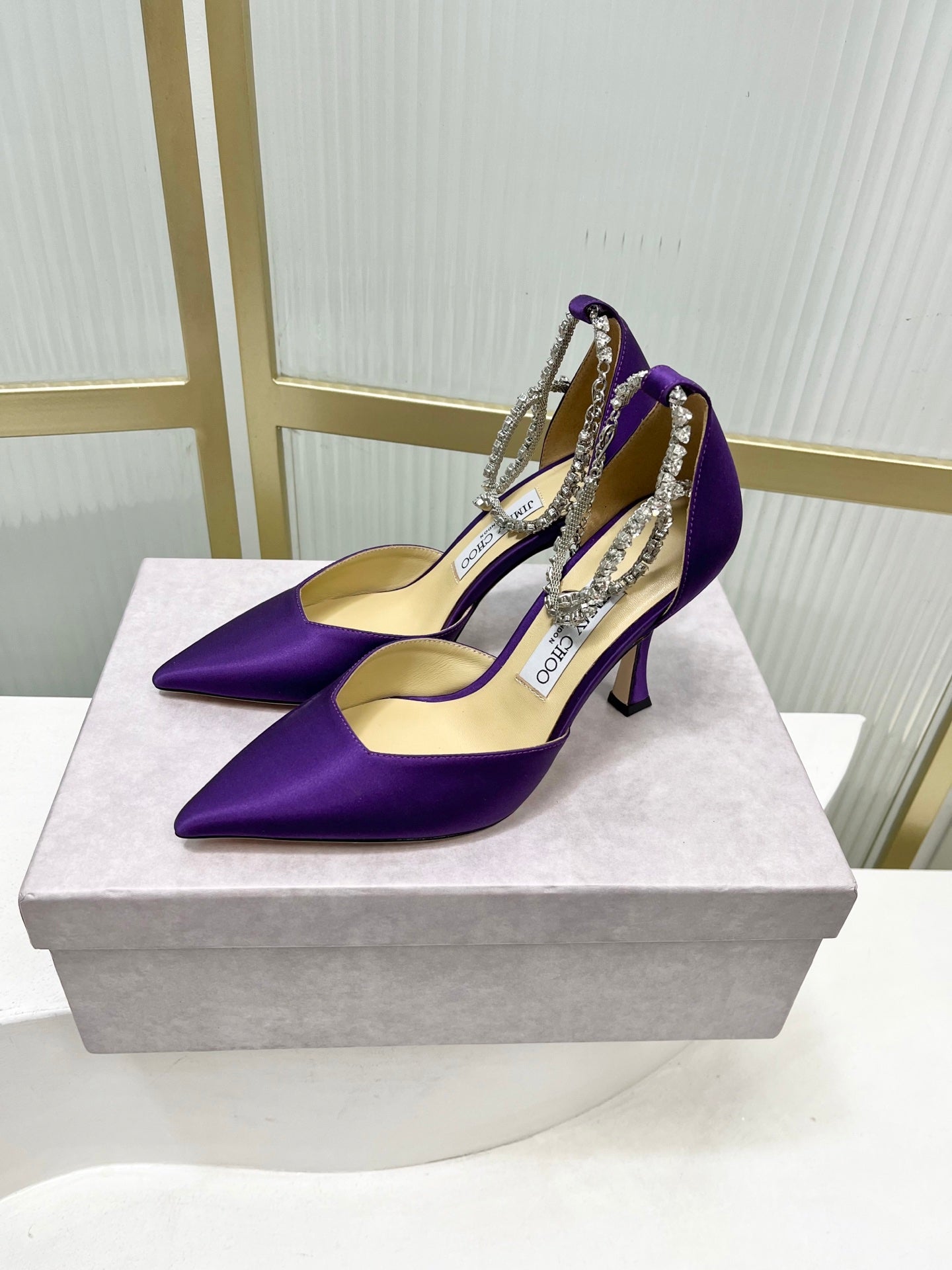 Jimmy Choo Stevie 100 Satin Bow Heels