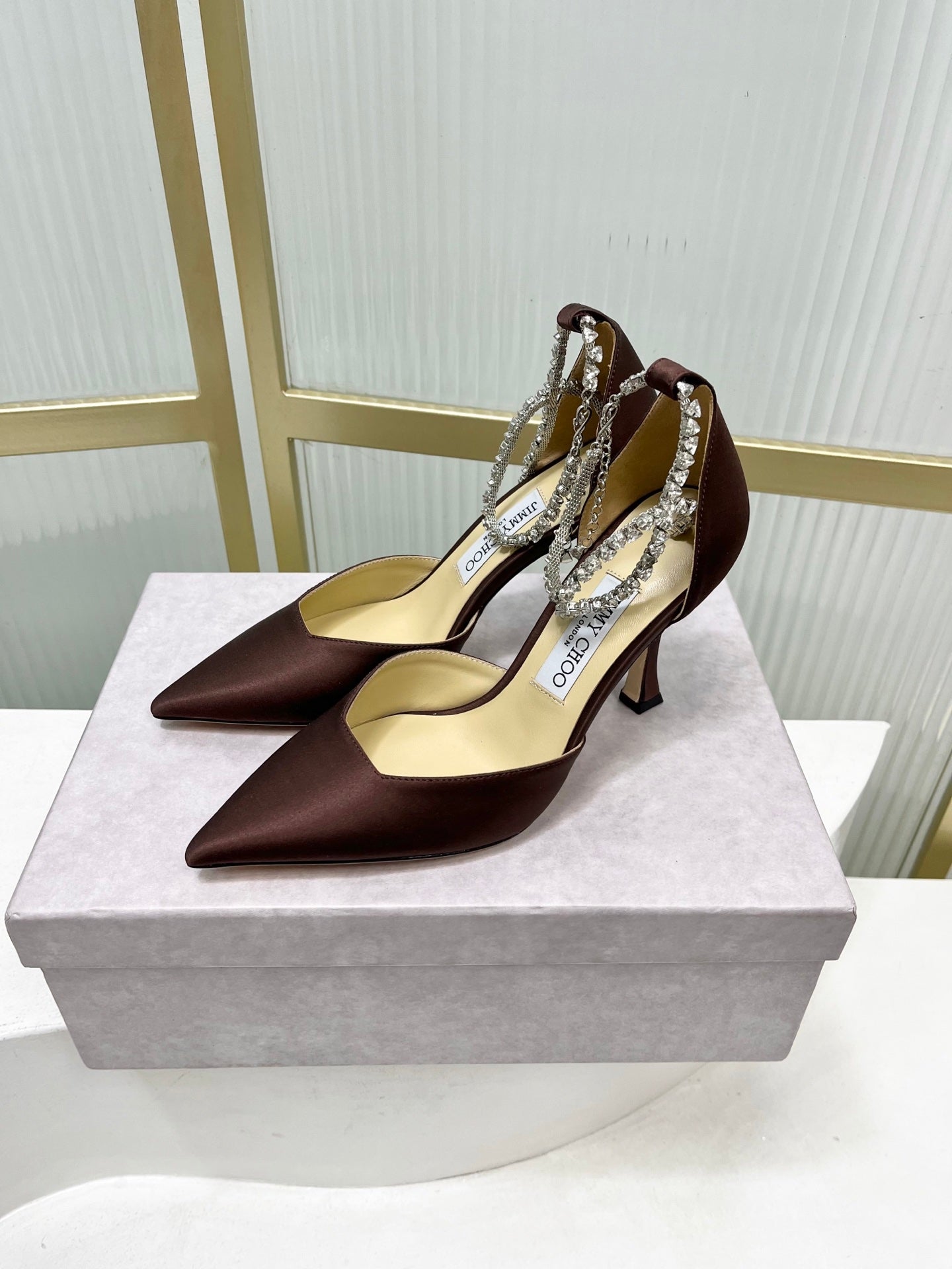 Jimmy Choo Stevie 100 Satin Bow Heels
