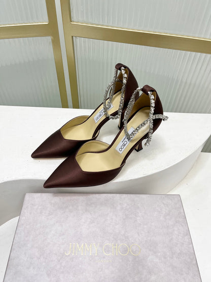 Jimmy Choo Stevie 100 Satin Bow Heels