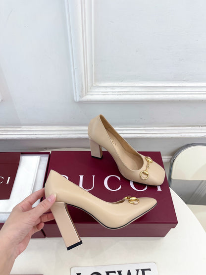 Gucci Signora Horsebit Chunky Heel Pumps – 2026 Spring/Summer Collection