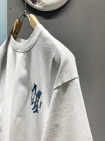 Amiri Laser-Cut Logo Distressed T-Shirt