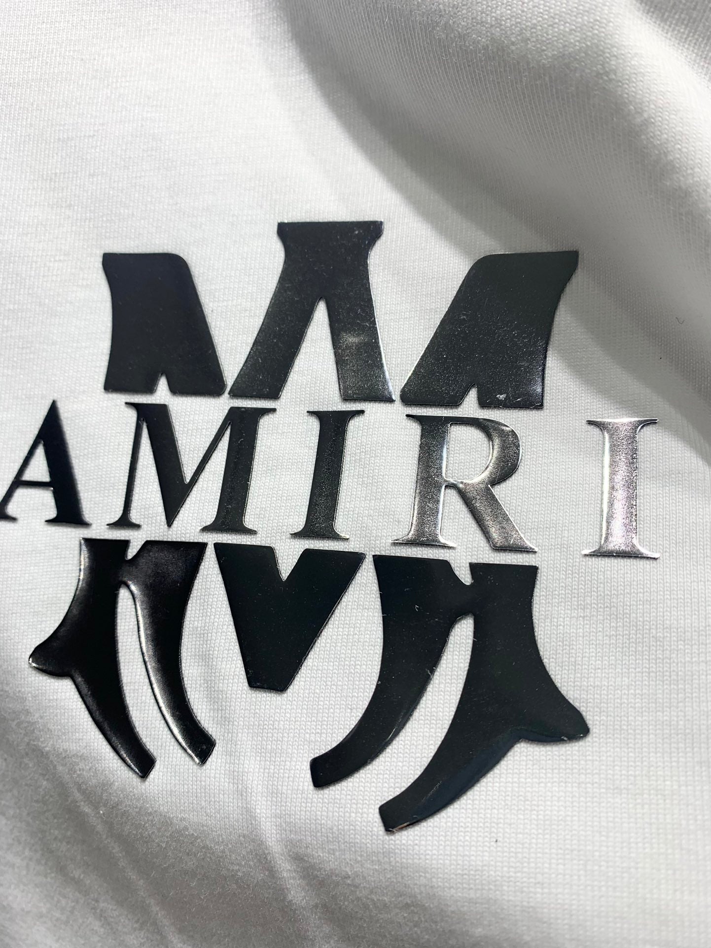 Amiri Laser-Cut Logo Distressed T-Shirt