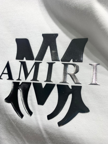 Amiri Laser-Cut Logo Distressed T-Shirt