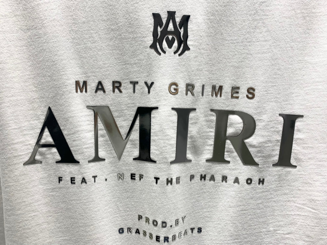 Amiri Laser-Cut Logo Distressed T-Shirt
