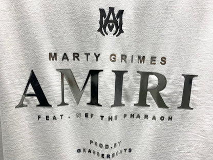 Amiri Laser-Cut Logo Distressed T-Shirt