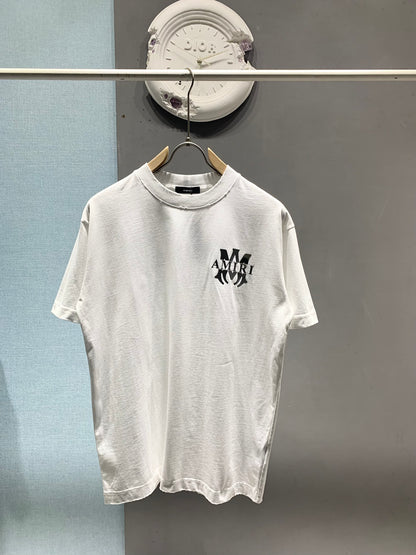 Amiri Laser-Cut Logo Distressed T-Shirt