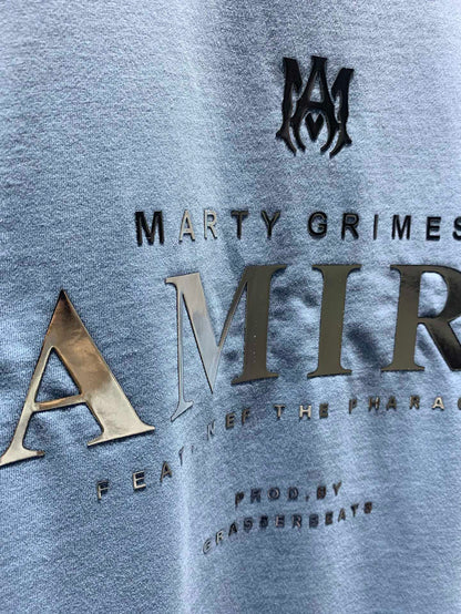 Amiri Laser-Cut Logo Distressed T-Shirt