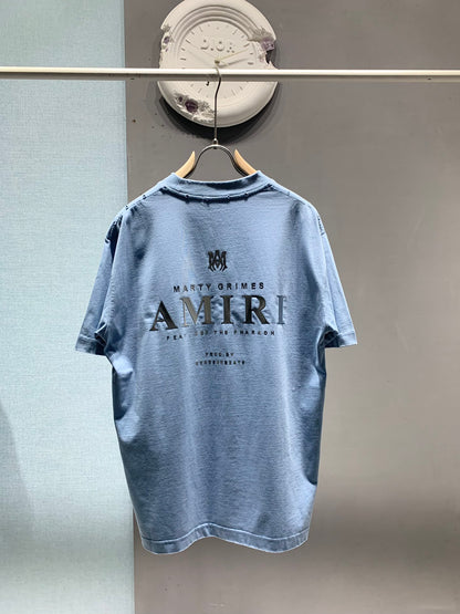 Amiri Laser-Cut Logo Distressed T-Shirt