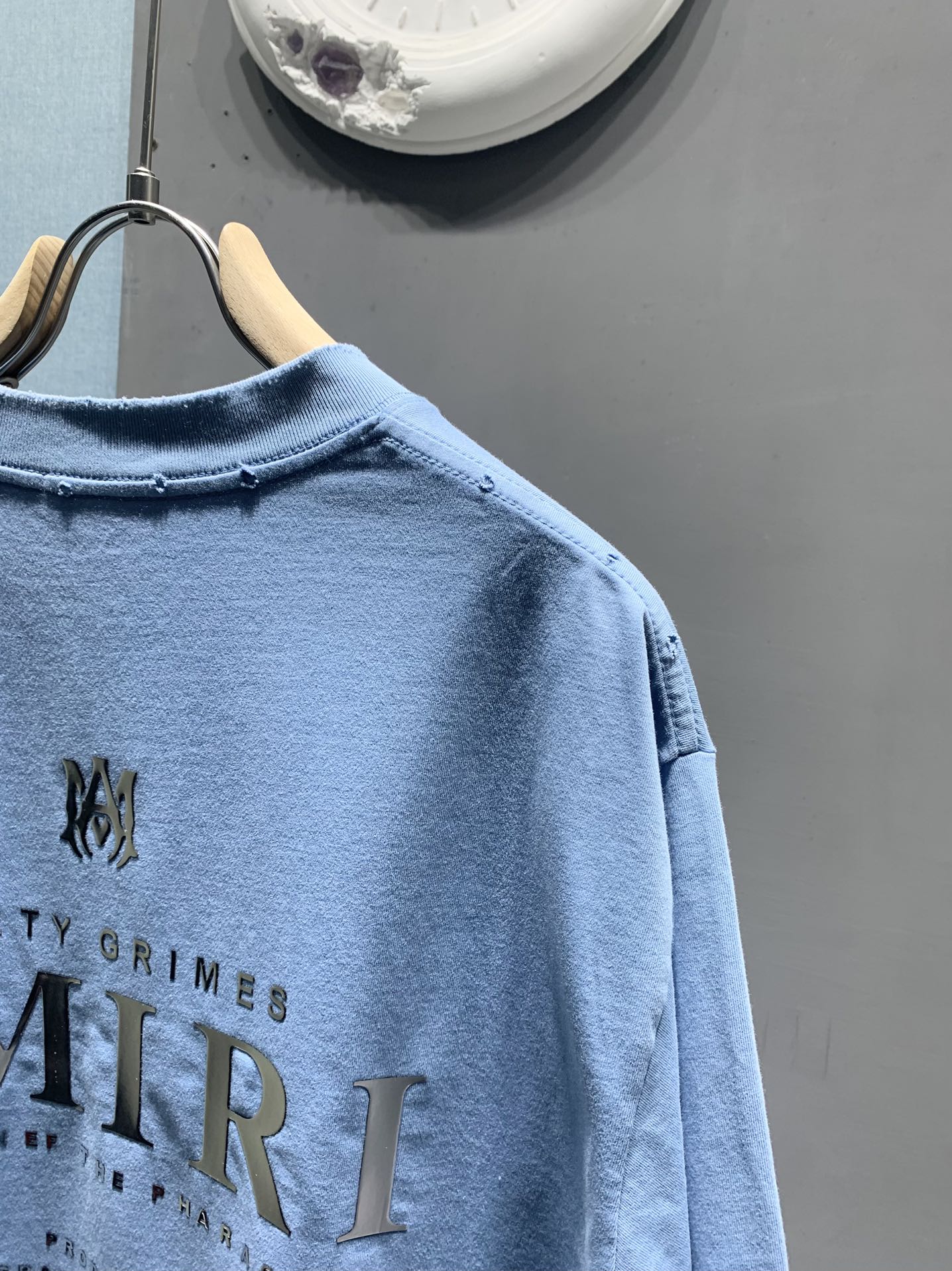 Amiri Laser-Cut Logo Distressed T-Shirt